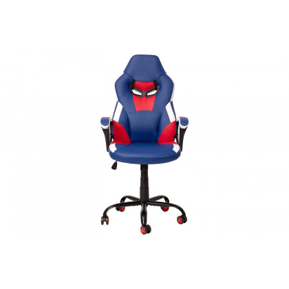 BLNK Stone Ergonomic Designer Adjustable Office Computer Chair with Red Dual Wheel Casters - Red/Blue