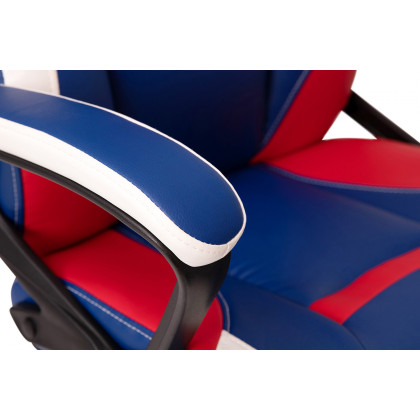 BLNK Stone Ergonomic Designer Adjustable Office Computer Chair with Red Dual Wheel Casters - Red/Blue