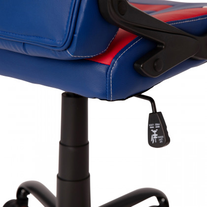 BLNK Stone Ergonomic Designer Adjustable Office Computer Chair with Red Dual Wheel Casters - Red/Blue