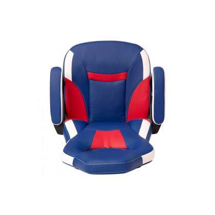 BLNK Stone Ergonomic Designer Adjustable Office Computer Chair with Red Dual Wheel Casters - Red/Blue