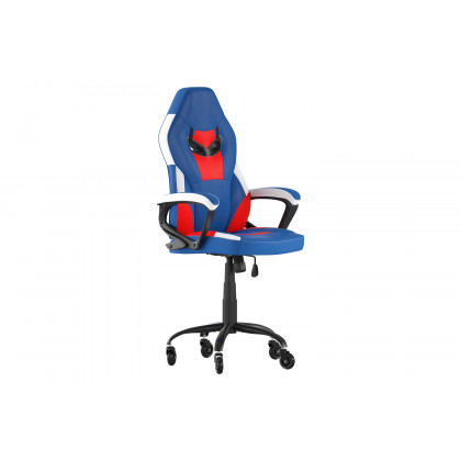 BLNK Stone Ergonomic Designer Adjustable Office Computer Chair with Transparent Roller Wheels - Red/Blue