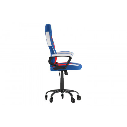 BLNK Stone Ergonomic Designer Adjustable Office Computer Chair with Transparent Roller Wheels - Red/Blue