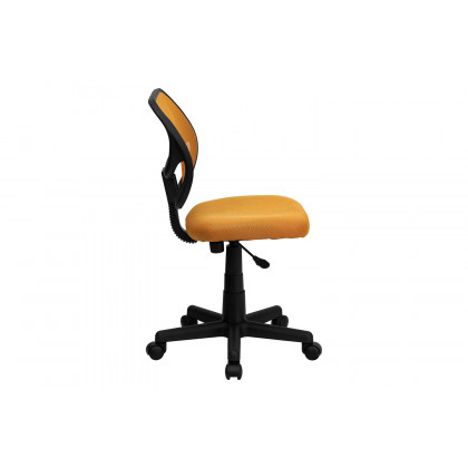 BLNK Neri Low-Back Mesh Swivel Task Office Chair with Curved Square Back - Orange