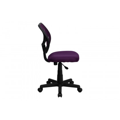 BLNK Neri Low-Back Mesh Swivel Task Office Chair with Curved Square Back - Purple