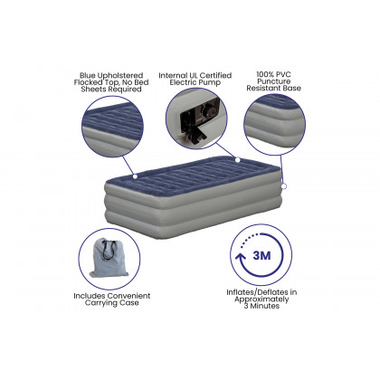 BLNK Kellos Kellos Air Mattress with Internal Electric Pump and Carrying Case - Twin Size