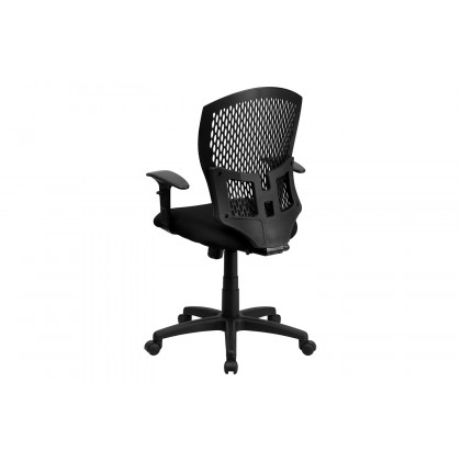BLNK Moss Fabric Mid-Back Designer Swivel Task Office Chair - with Adjustable Arms