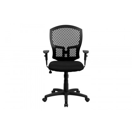 BLNK Moss Fabric Mid-Back Designer Swivel Task Office Chair - with Adjustable Arms