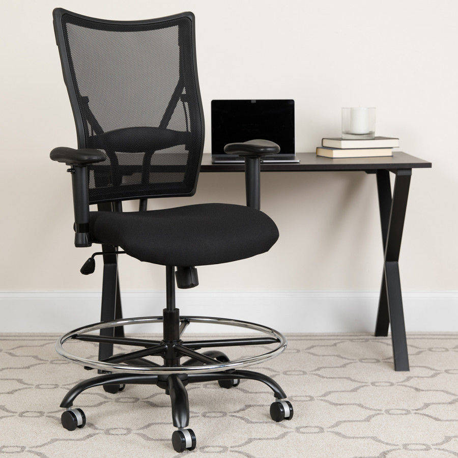 BLNK - HERCULES Series Mesh Ergonomic Drafting Chair with Adjustable Arms