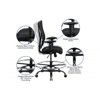 BLNK - HERCULES Series Mesh Ergonomic Drafting Chair with Adjustable Arms