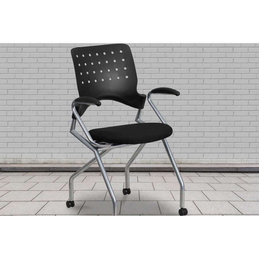 BLNK Galaxy Fabric Mobile Nesting Chair with Black Seat - with Arms