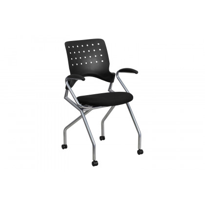 BLNK Galaxy Fabric Mobile Nesting Chair with Black Seat - with Arms