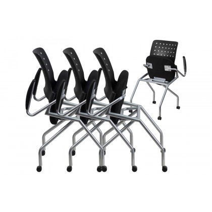BLNK Galaxy Fabric Mobile Nesting Chair with Black Seat - with Arms