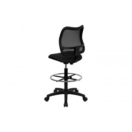 BLNK Elaine Mid-Back Mesh Drafting Chair - Black