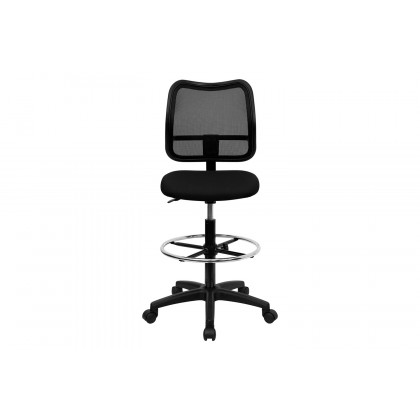 BLNK Elaine Mid-Back Mesh Drafting Chair - Black