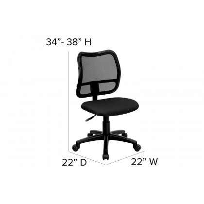 BLNK Alber Mid-Back Mesh Swivel Task Office Chair - Black