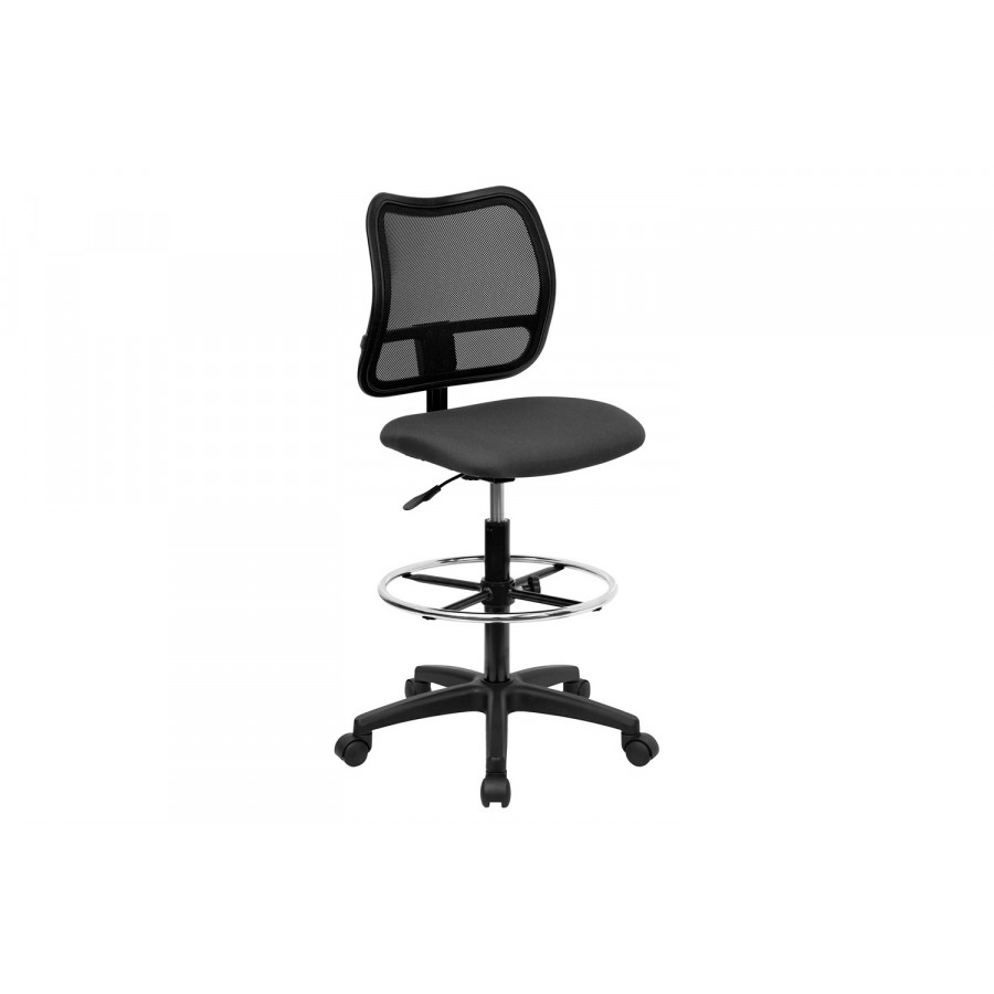 BLNK Elaine Mid-Back Mesh Drafting Chair - Gray