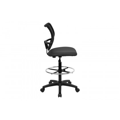BLNK Elaine Mid-Back Mesh Drafting Chair - Gray