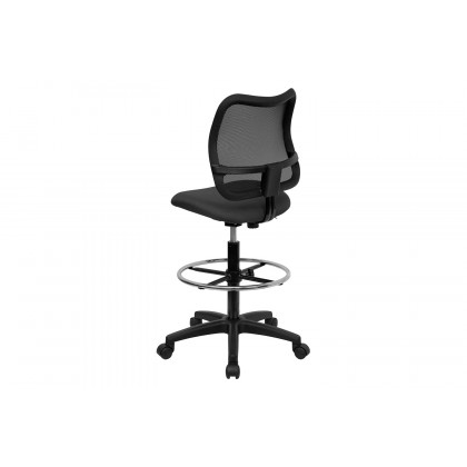 BLNK Elaine Mid-Back Mesh Drafting Chair - Gray