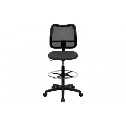 BLNK Elaine Mid-Back Mesh Drafting Chair - Gray