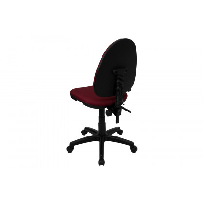BLNK Fabric Mid-Back Multifunction Swivel Ergonomic Task Office Chair with Adjustable Lumbar Support - Burgundy