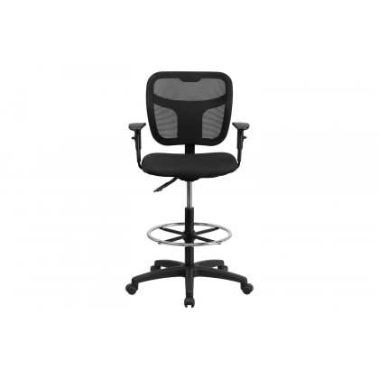 BLNK Regina Mid-Back Mesh Drafting Chair with Back Height Adjustment - with Adjustable Arms
