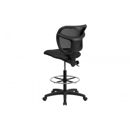 BLNK Regina Mid-Back Mesh Drafting Chair with Back Height Adjustment