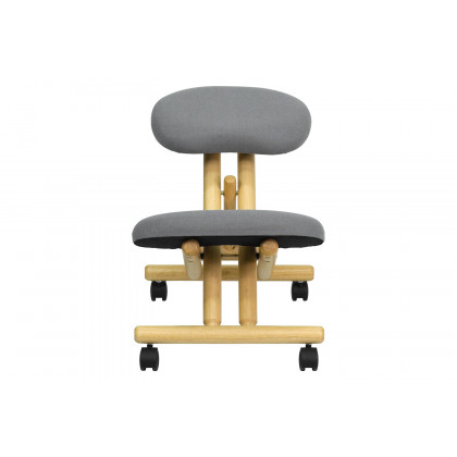 BLNK Posey Fabric Mobile Wooden Ergonomic Kneeling Office Chair - Gray