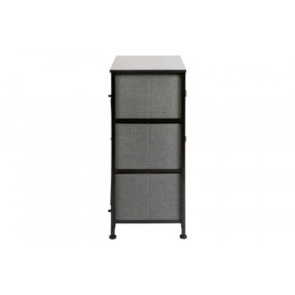 BLNK Harris 3 Drawer Wood Top Iron Frame Vertical Storage Dresser with Easy Pull Drawers - Black/Dark Gray