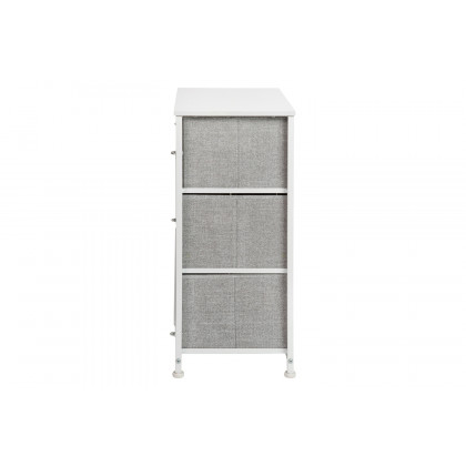 BLNK Harris 3 Drawer Wood Top Iron Frame Vertical Storage Dresser with Easy Pull Drawers - White/Light Gray