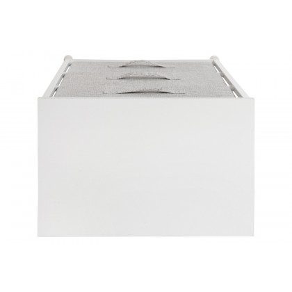 BLNK Harris 3 Drawer Wood Top Iron Frame Vertical Storage Dresser with Easy Pull Drawers - White/Light Gray