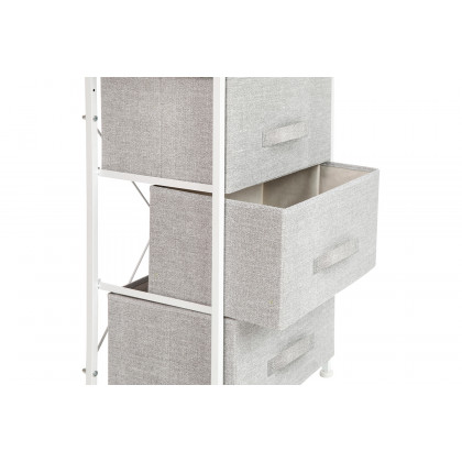 BLNK Harris 3 Drawer Wood Top Iron Frame Vertical Storage Dresser with Easy Pull Drawers - White/Light Gray