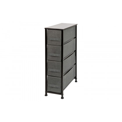 BLNK - Harris 4 Drawer Slim Wood Top Iron Frame Dresser Storage Tower with Easy Pull Drawers