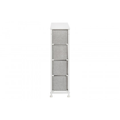 BLNK Harris 4 Drawer Slim Wood Top Iron Frame Dresser Storage Tower with Easy Pull Drawers - White/Light Gray