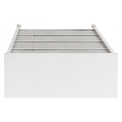 BLNK Harris 4 Drawer Slim Wood Top Iron Frame Dresser Storage Tower with Easy Pull Drawers - White/Light Gray