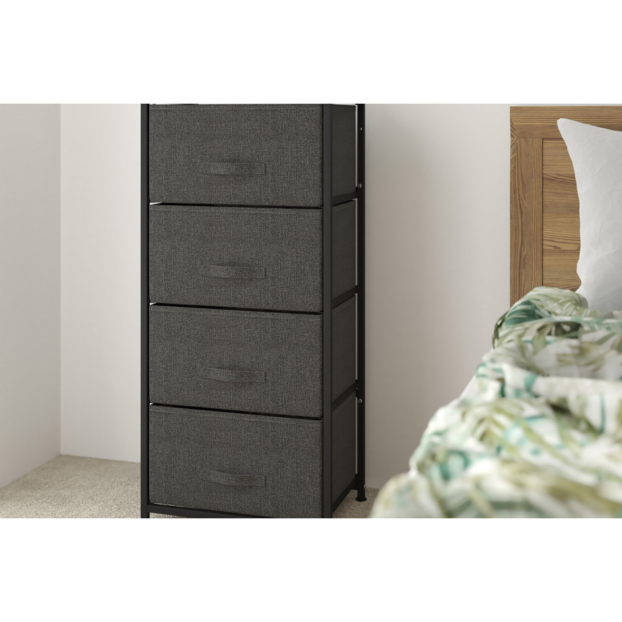 BLNK - Harris 4 Drawer Wood Top Iron Frame Vertical Storage Dresser with Easy Pull Drawers