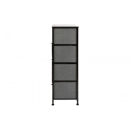 BLNK Harris 4 Drawer Wood Top Iron Frame Vertical Storage Dresser with Easy Pull Drawers - Black/Dark Gray