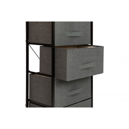 BLNK Harris 4 Drawer Wood Top Iron Frame Vertical Storage Dresser with Easy Pull Drawers - Black/Dark Gray