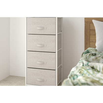 BLNK - Harris 4 Drawer Wood Top Iron Frame Vertical Storage Dresser with Easy Pull Drawers