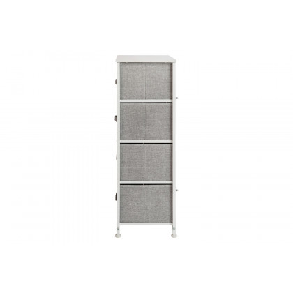 BLNK Harris 4 Drawer Wood Top Iron Frame Vertical Storage Dresser with Easy Pull Drawers - White/Light Gray