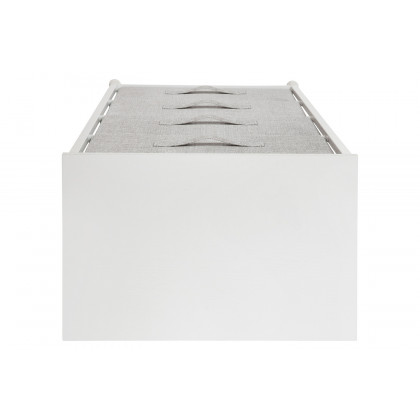 BLNK Harris 4 Drawer Wood Top Iron Frame Vertical Storage Dresser with Easy Pull Drawers - White/Light Gray