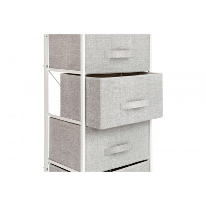 BLNK Harris 4 Drawer Wood Top Iron Frame Vertical Storage Dresser with Easy Pull Drawers - White/Light Gray