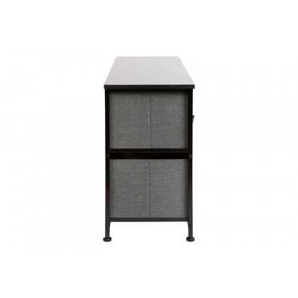 BLNK Harris 5 Drawer Wood Top Iron Frame Vertical Storage Dresser with Easy Pull Drawers - Black/Dark Gray
