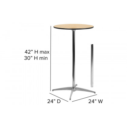 BLNK Lars Round Wood Cocktail Table - 24"D