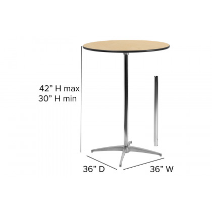 BLNK Lars Round Wood Cocktail Table - 36"D