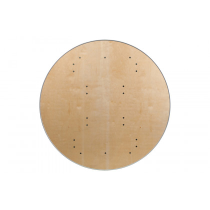 BLNK Fielder Round Birchwood Heavy Duty Folding Banquet Table with Metal Edges - 4'D