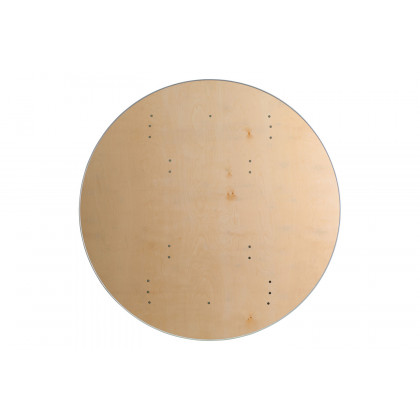 BLNK Fielder Round Birchwood Heavy Duty Folding Banquet Table with Metal Edges - 5'D