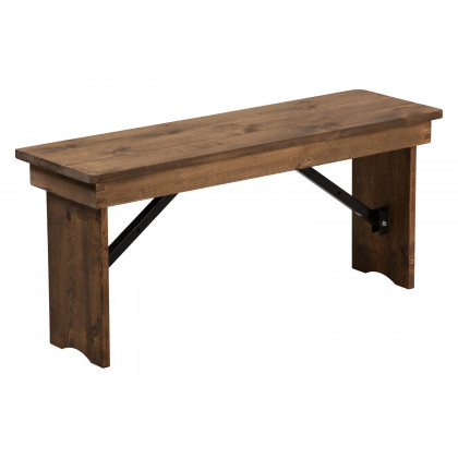 BLNK - HERCULES Series Antique Rustic Solid Pine Folding Farm Bench