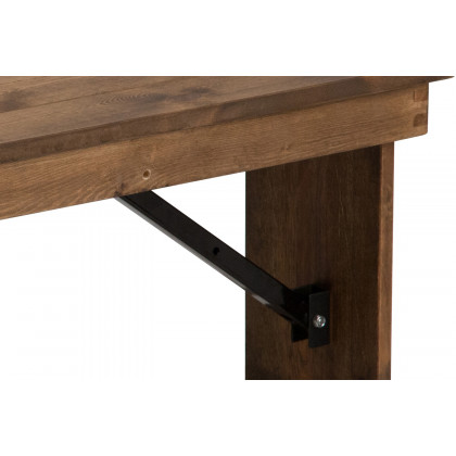 BLNK - HERCULES Series Antique Rustic Solid Pine Folding Farm Bench