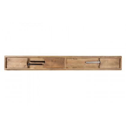 BLNK - HERCULES Series Antique Rustic Solid Pine Folding Farm Bench with 3 Legs