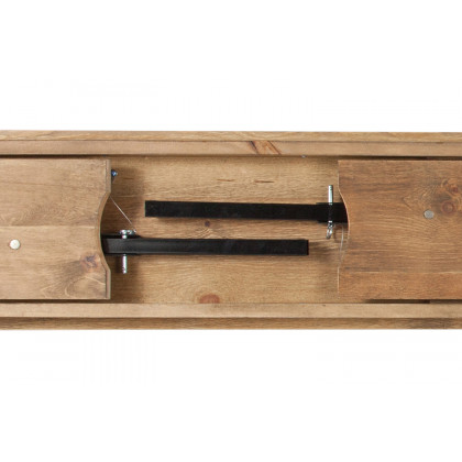BLNK - HERCULES Series Antique Rustic Solid Pine Folding Farm Bench with 3 Legs